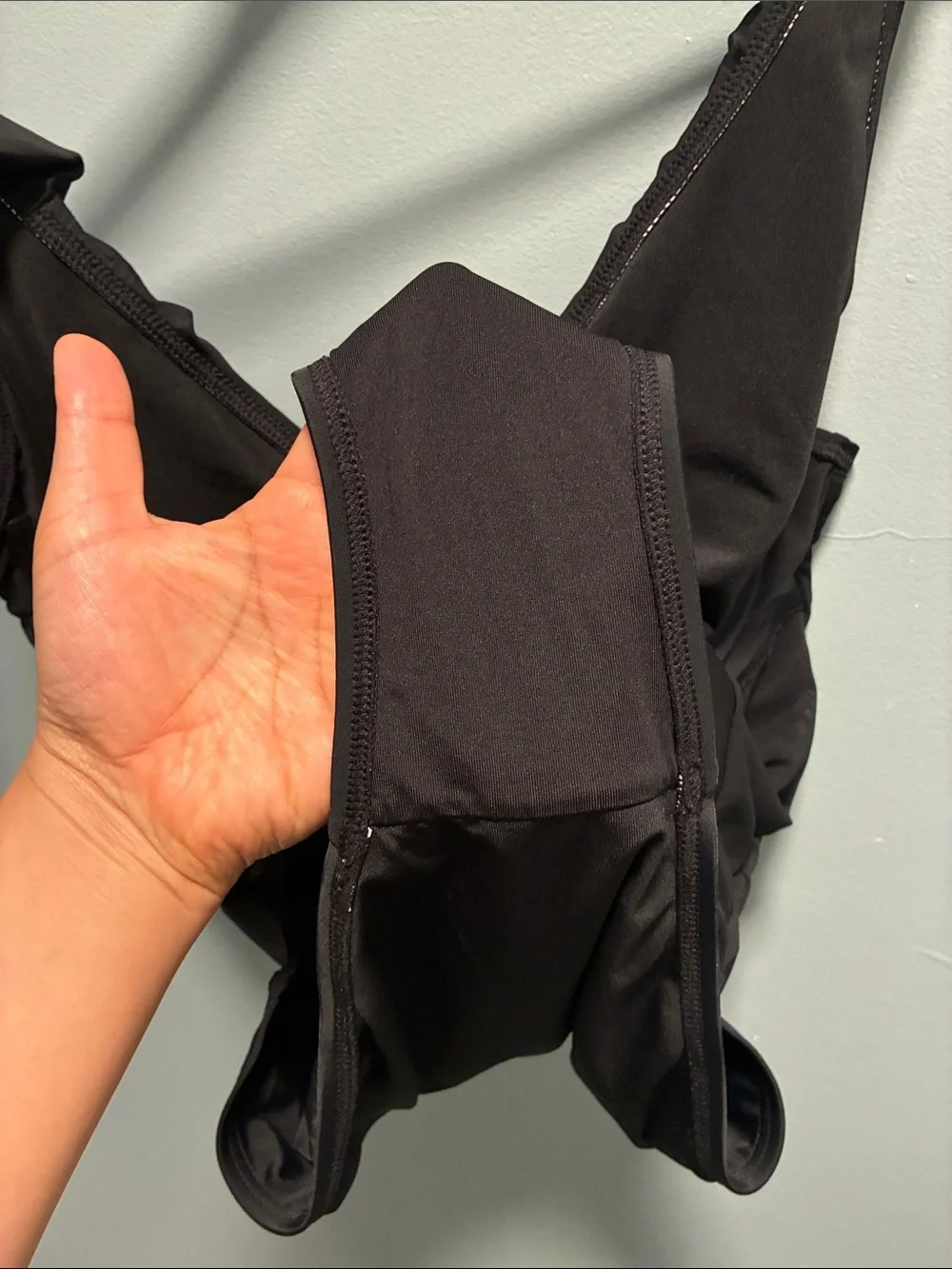 Black One-Piece Ruched Swimsuit - Picture 7 of 7